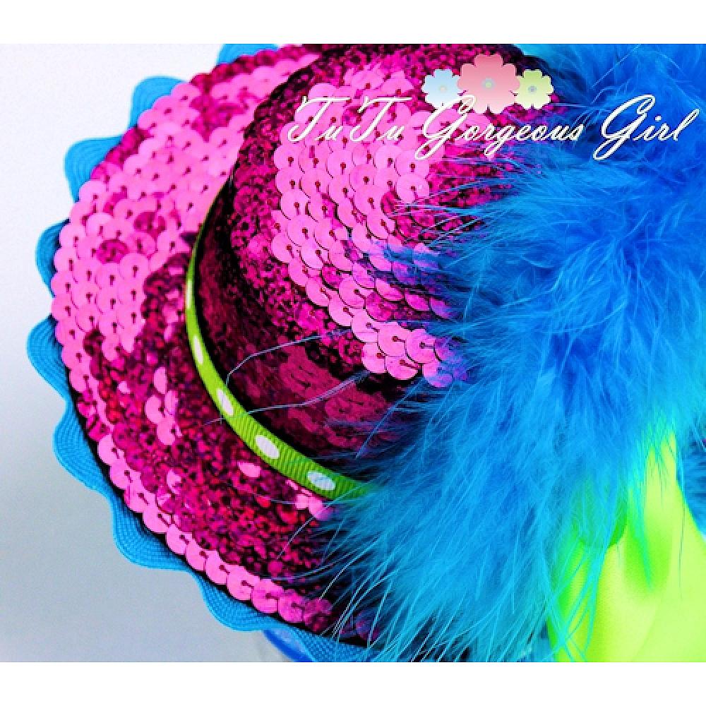 Rainbow Feathers Mini Top Hat