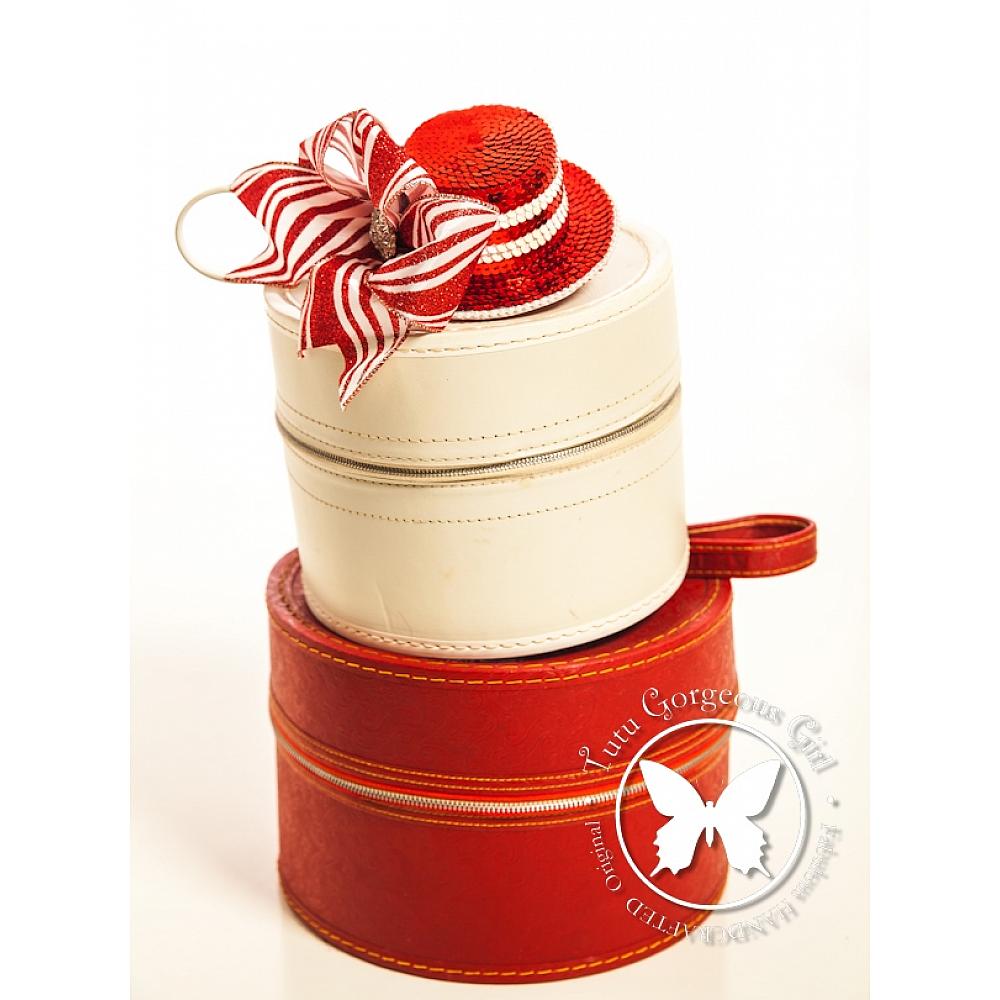 Jingle Bells Mini Top Hat Feestelijke Mini Top Hat Accessoires Hoeden & petten Fascinators & Minihoedjes Rood &Wit Mini Top Hat Kerstmis Mini Top Hat 