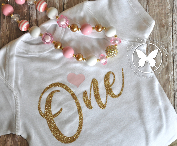 Pink and Gold "One" Birthday Shirt