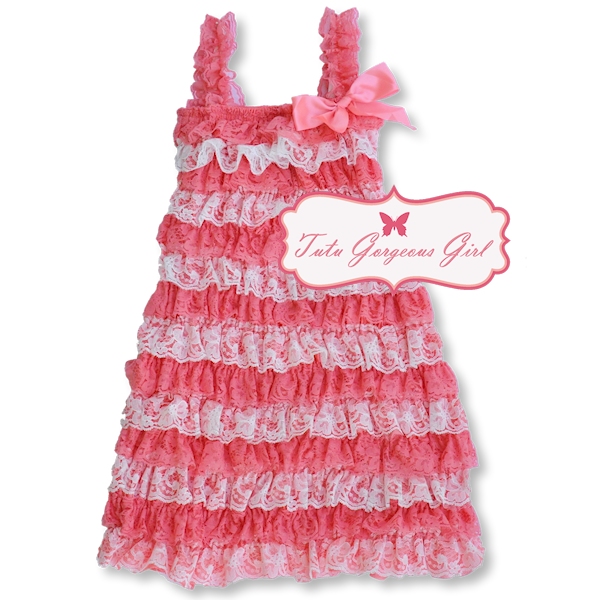 Light Coral and Cream Lace Petti Dress