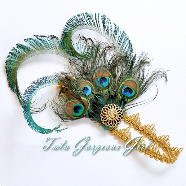 Flapper Style Peacock Headpiece
