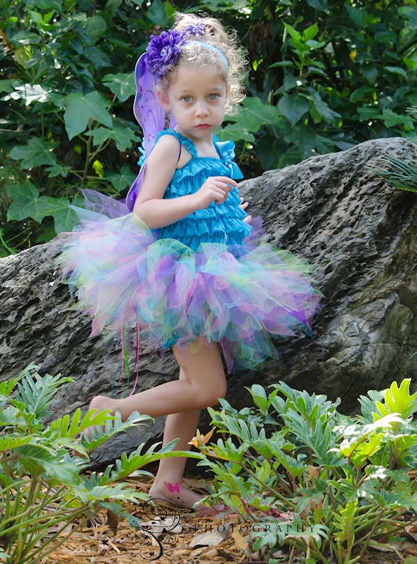 Purple fairy tutu and wings set for toddlers and girls.