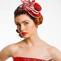 Christmas Red and White Mini Top Hat