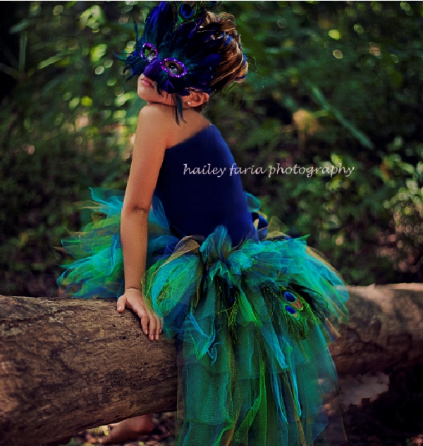 Girl's Peacock Feather Bustle Tutu