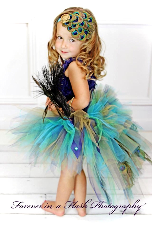 Baby and Toddler Peacock Bustle Tutu