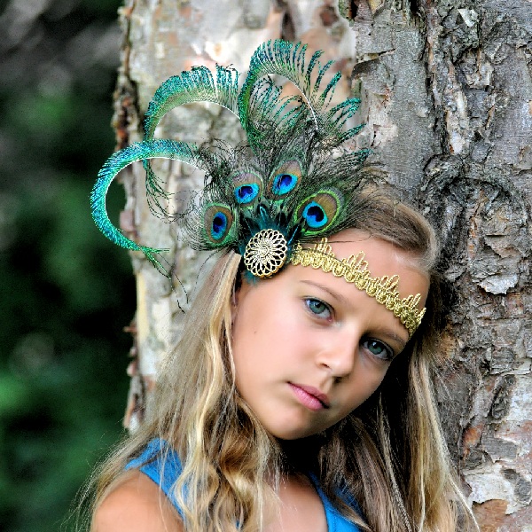 Flapper Style Peacock Headpiece